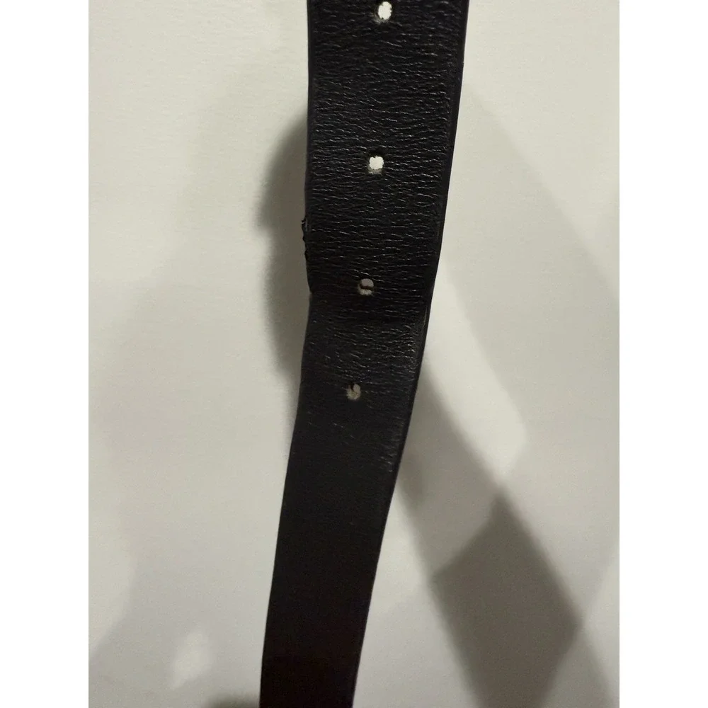 OBEY UNISEX LEATHER WAIST BELT COLOR BLACK AND SILVER BUCKLE‎ 43